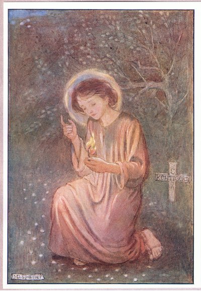 Klekl si na orosenou trávu (barva litho) od Minnie Didbin Spooner