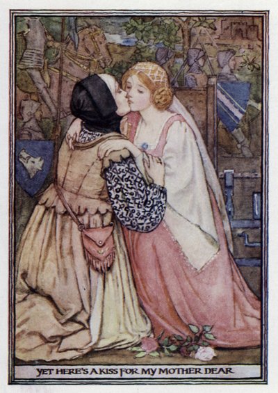 Lady Clare. Lord Tennyson (barevné lito) od Minnie Didbin Spooner