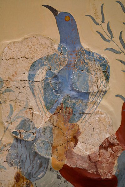 "Modrý pták" Fresco nebo "Modrý pták z Kréty". Knossos od Minoan