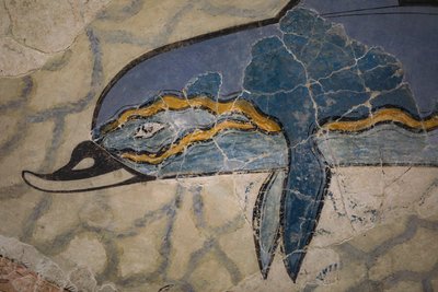 Část "Dolphin Fresco". 1600 - 1450 před naším letopočtem od Minoan