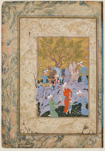 Knížecí Hawking Party, kolem roku 1570 od Mirza Ali