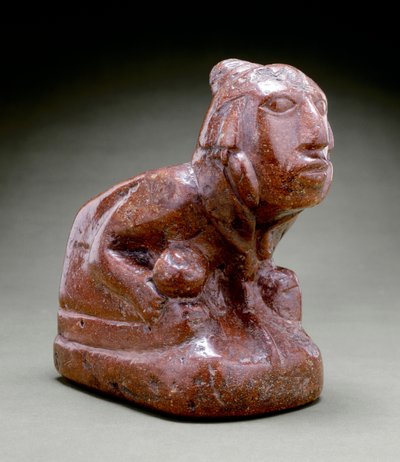 Dýmka s lidskou podobiznou, Cahokia, 1000-1300 (bauxit) od Mississippian culture