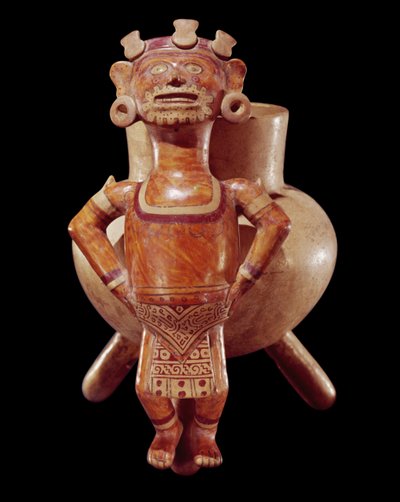 Stativová váza s podobiznou, z Miahuatlan, Oaxaca (keramika) od Mixtec Mixtec