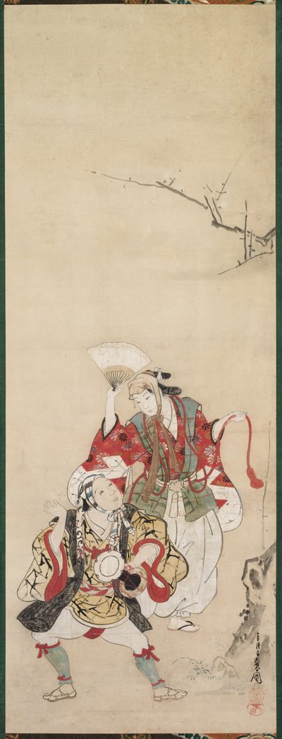 Jarní tanečníci (Manzai) od Miyagawa Chōshun