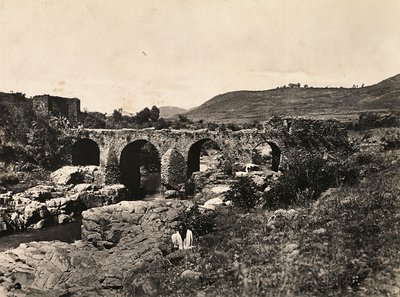 „Budování říše“ ve fašistickém věku: Portugalský most v Gondaru, Etiopie, 9.5.1936 (černobílá fotografie) od Modestino Baldinetti