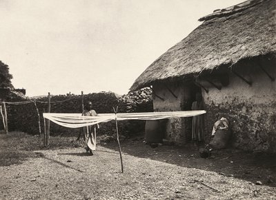 „Budování říše“ ve fašistické době: přípravy na tkaní, 9.5.1936 (čb foto) od Modestino Baldinetti