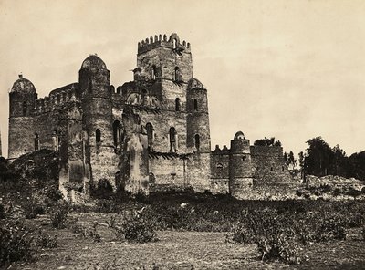 „Budování říše“ ve fašistickém věku: Hrad krále Fasiladas v Gondar, Etiopie, 09.05.1936 (černobílá fotografie) od Modestino Baldinetti