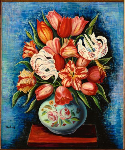 Kytice květin s tulipány a liliemi od Moise Kisling