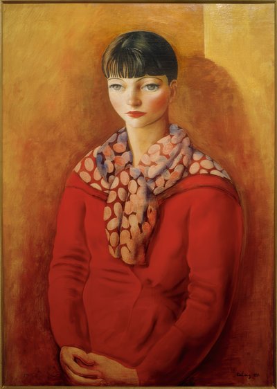 Kiki de Montparnasse v červených šatech od Moise Kisling