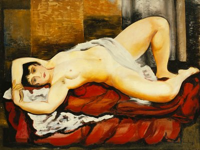 Akt v bílém prostěradle; Nu Couche au Drap Blanc od Moise Kisling