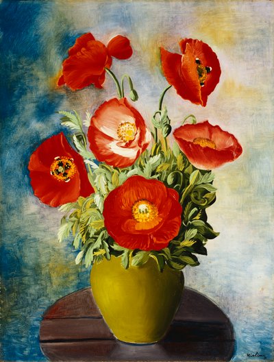 Vlčí máky ve váze; Coquelicots dans un Vase od Moise Kisling