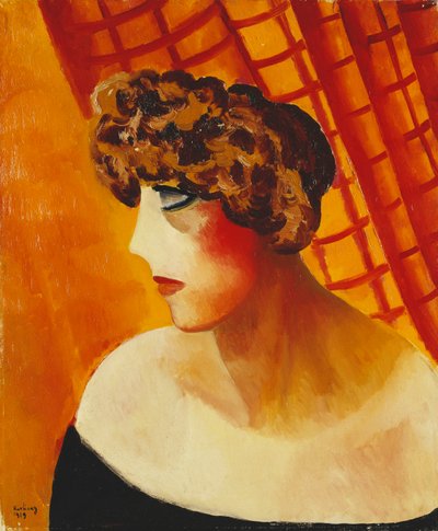 Profil s modrýma očima; Profil aux Yeux Bleus od Moise Kisling