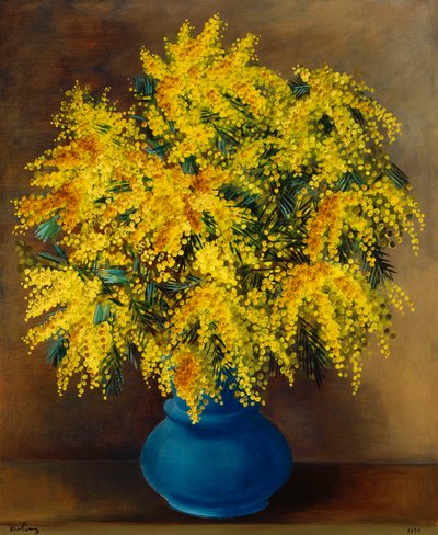 Váza s mimózou; Vase de Mimosas od Moise Kisling