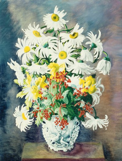 Bílé sedmikrásky ve váze od Moise Kisling