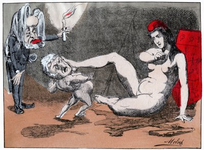 Adolphe Thiers znásilní Marianne, kolem roku 1875 (tisk) od Moloch (1849 1909)