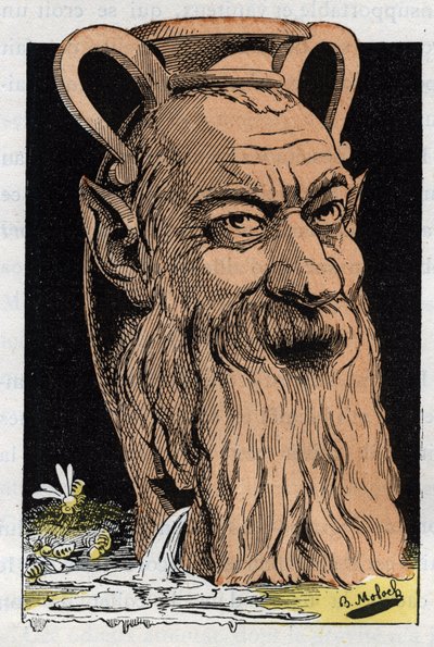 Portrét Alphonse Jean-Baptiste (Jean Baptiste) Karr, francouzský spisovatel (1808-1890) od Moloch