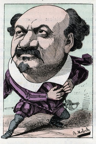 Portrét Francoise Pierra VILLARETA (1830-1896), tenoristy opery z let 1863-1882 v „“Le Trombinoscope““ od Touchatout, karikatura B. Molocha z roku 1882 (1849-1909). Soukromá sbírka. od Moloch