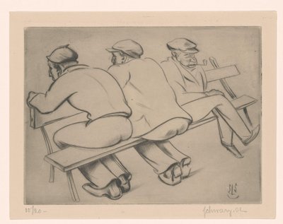 Tři muži na gauči od Mommie Schwarz (signed by artist)