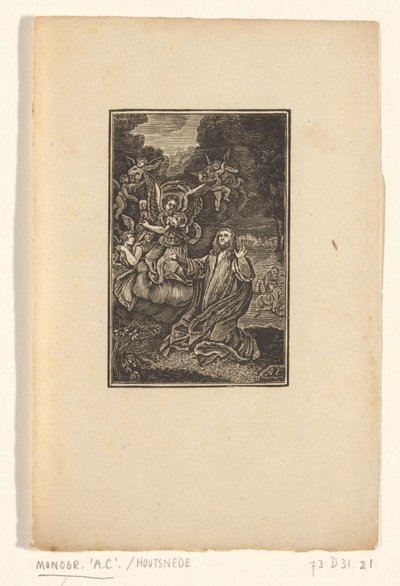 Kristus na hoře Olivetské od Monogrammist AC (houtgraveur)