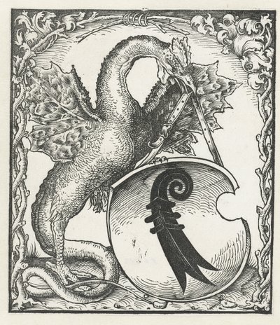 Drak s erbem Basileje od Monogrammist DS (graveur) (attributed to)