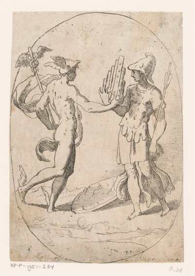 Mercury a Bellona od Monogrammist FP (Italië; 16e eeuw)