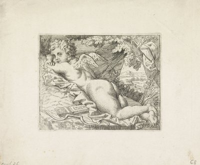 Ležící Amor od Monogrammist JD (Nederland)