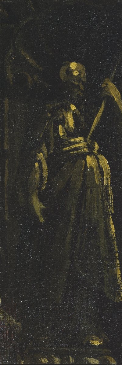Saint Standing in a Niche (fragment), cca 1610-40 (olej na plátně) od Monsu Desiderio