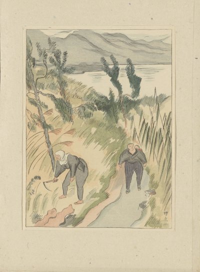 Nedaleko jezera Nippara Nippara kohan Část druhá, oblast Aizu (název série) Dai nishû, Aizu no bu (název série) Tisky japonských krajin (název série) Nihon fûkei hanga (název série) od Morita Tsunetomo