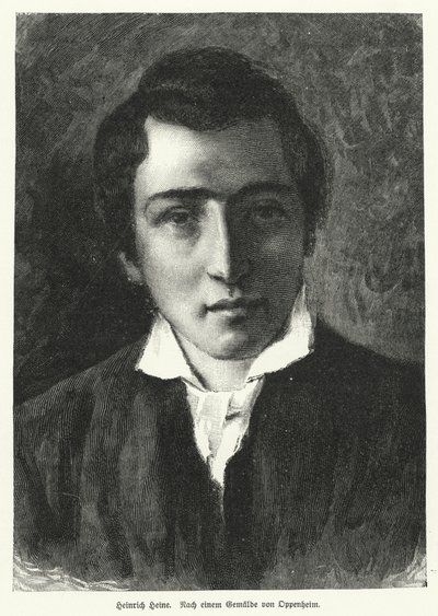 Heinrich Heine , německý básník (litho) od Moritz Daniel Oppenheim