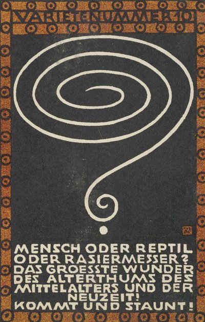 Variety Act 10: Man or Reptile or Razor Variety Act 10: Man or Reptile or Razor..., 1907. od Moritz Jung