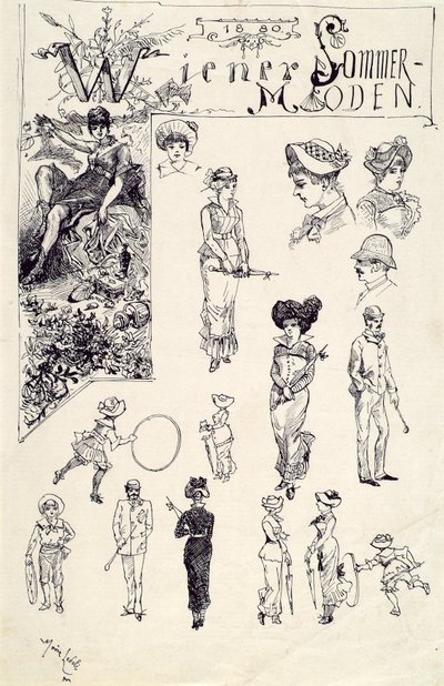 Vídeňské typy 1880 (vídeňská letní móda) od Moritz Ledeli