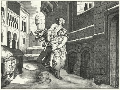 Einhard a Emma (rytina) od Moritz Ludwig von Schwind