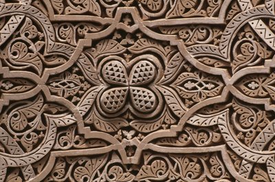 Kasbah of Thamiel glaoui, štuk, detail (keramika) od Moroccan School