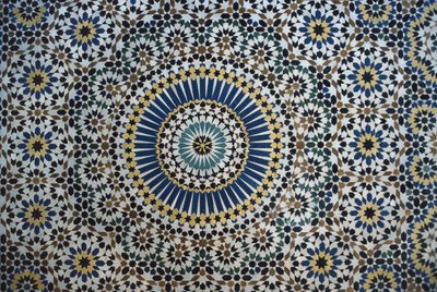 Kasbah of Thamiel glaoui, zellij tilework, detail (keramika) od Moroccan School