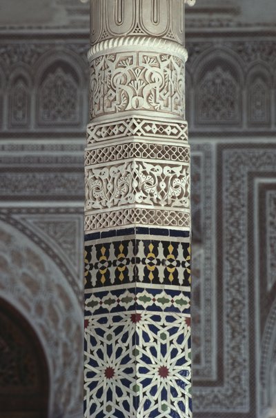 Kasbah of Thamiel glaoui, zellij tilework, detail (keramika) od Moroccan School