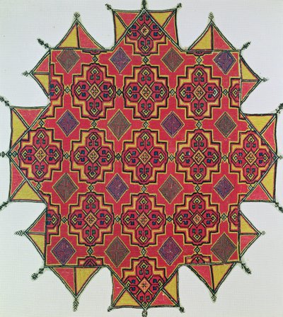 Textil s geometrickým vzorem (vyšívání) od Moroccan School