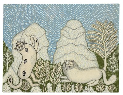 Kočky ve sněhu od Morris Hirshfield