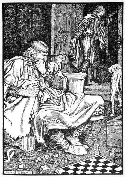 Král Canute a Earl Ulf se hádají kvůli šachům, Roskilde, Denmanrk, 1026 1913. od Morris Meredith Williams
