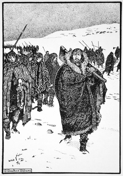 „Murtough na cestě s králem Munsteru v poutech“, 941 1913 od Morris Meredith Williams