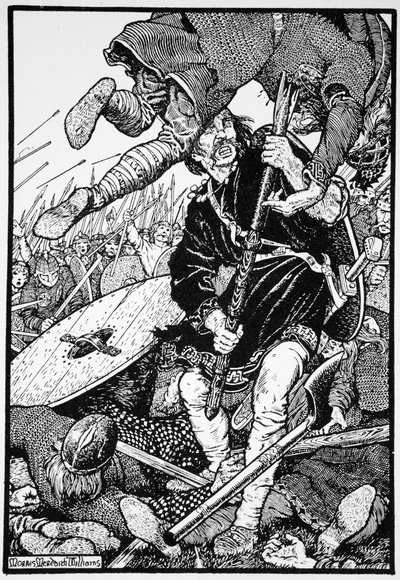 Thorolf zabil Earla Hringa v Brunanburghu, 1913. od Morris Meredith Williams