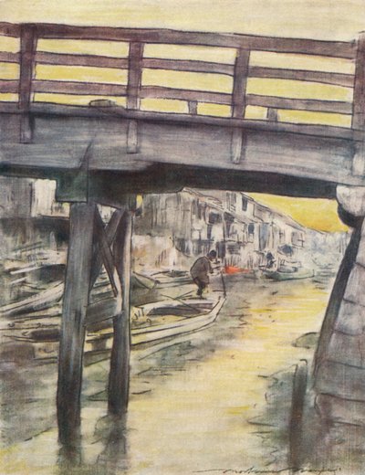 „Kanál v Ósace“, c1887, 1901 od Mortimer L Menpes