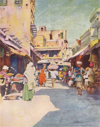 Bazar v Amritsaru, 1905 od Mortimer Ludington Menpes