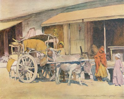 Bullock-cart, Ajmere, 1905 od Mortimer Ludington Menpes