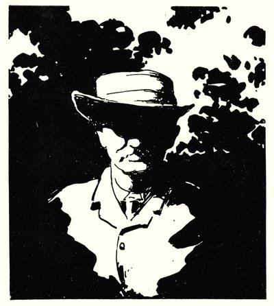 Cecil J Rhodes ve své zahradě, Kenilworth, Kimberley (litho) od Mortimer Ludington Menpes