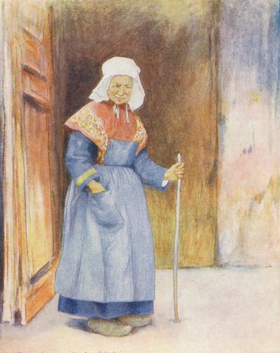 Na verandě katedrály, Quimper (barevná litografie) od Mortimer Ludington Menpes