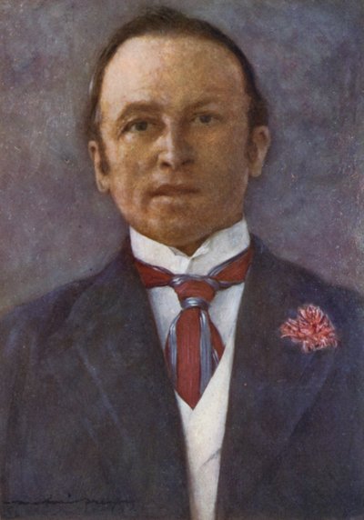 Lord Curzon ve své studii v Dillí (barevné lito) od Mortimer Ludington Menpes