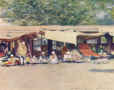 Den trhu v Peshawur, 1905 od Mortimer Ludington Menpes