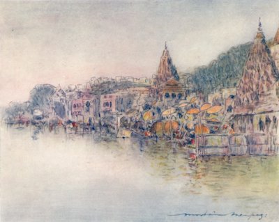 Na břehu Holy River, Benares, 1905 od Mortimer Ludington Menpes