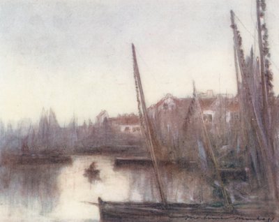 Sardinkové loďstvo, Concarneau (barevná litografie) od Mortimer Ludington Menpes