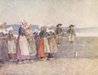 Hlídka rybářské flotily, Concarneau (barevná litografie) od Mortimer Ludington Menpes